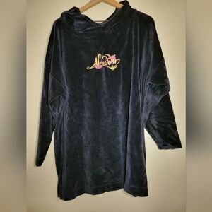 vintage 90s Disney style store black velvet Aladin hoodie, xl